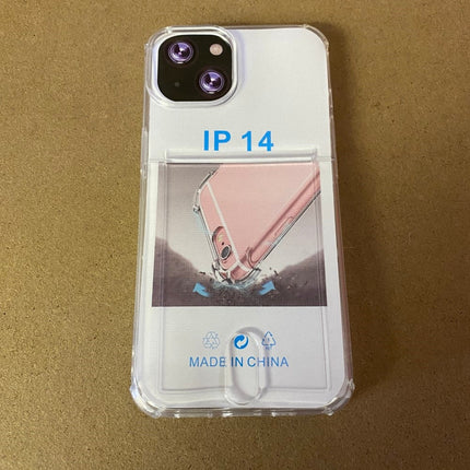 Soft TPU Clear Case With Card Slot - For iPhone 14