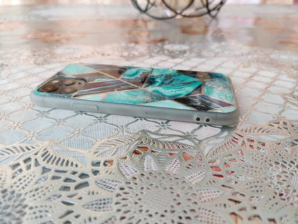 Marble Geometric TPU Blue Case - For iPhone 11 Pro